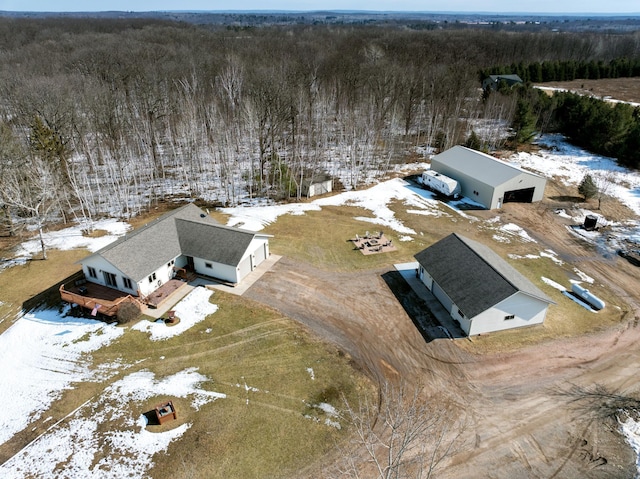 view of snowy aerial view