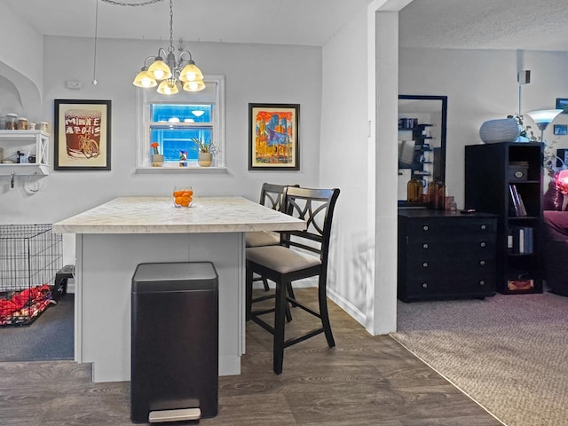 6915 11th Ave S, Richfield, MN 55423 - dining room featuring dark wood-style flooring and a chandelier