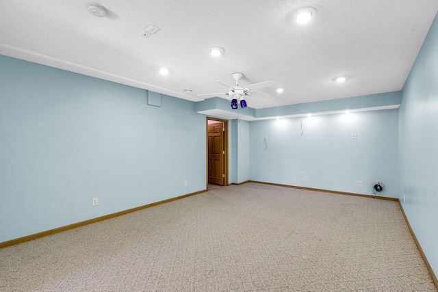 16187 Hawthorn Path, Lakeville, MN 55044 - empty room featuring ceiling fan, light carpet, baseboards, and recessed lighting
