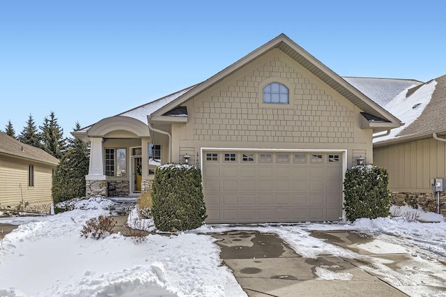 view of front of home with a garage