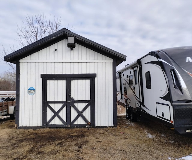 view of shed