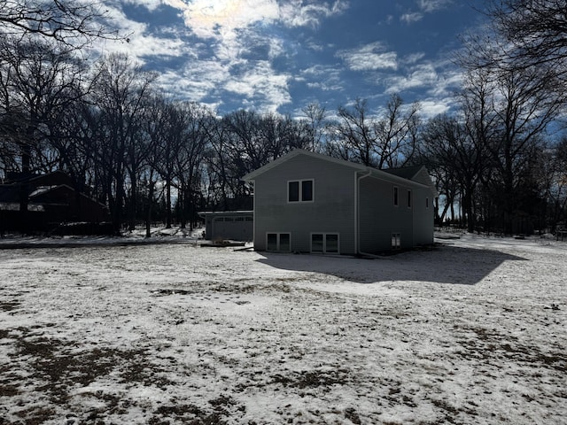 view of snow covered exterior