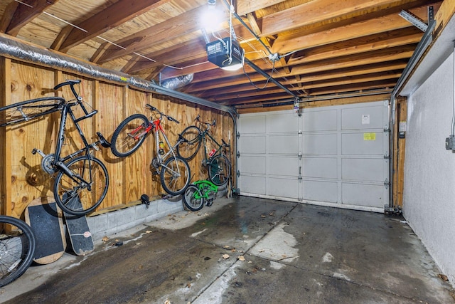 garage featuring a garage door opener