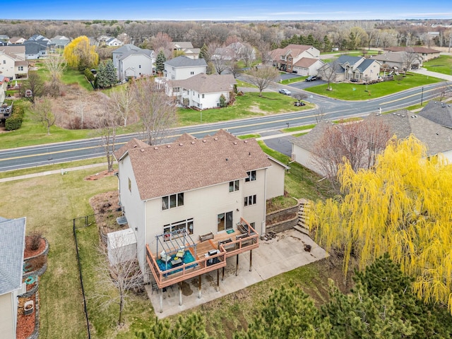 aerial view with a residential view