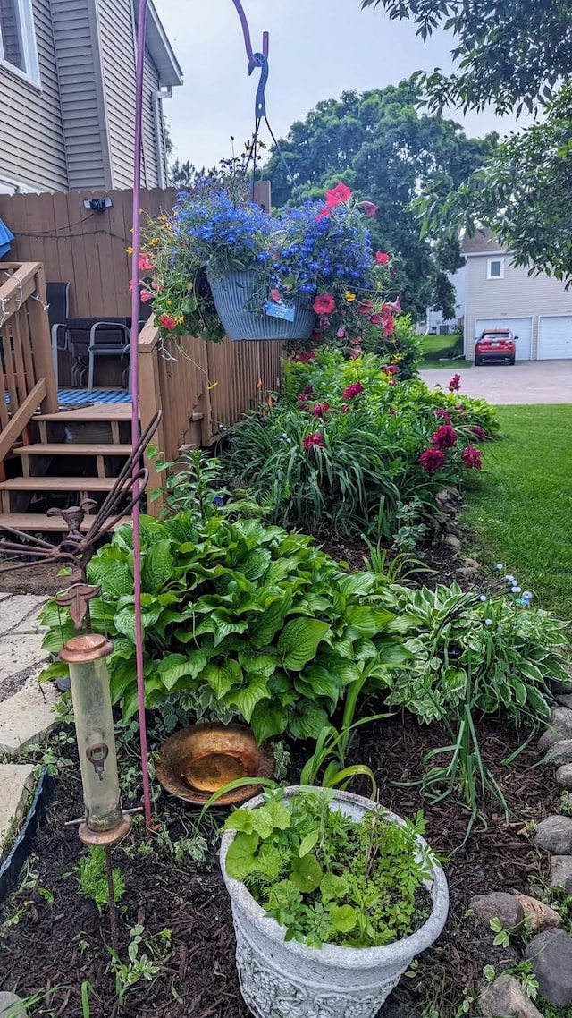 view of yard with fence