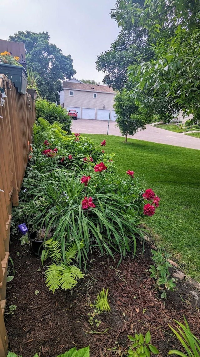 view of yard with fence