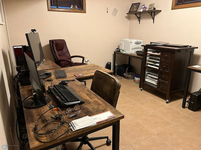 office featuring light tile patterned flooring