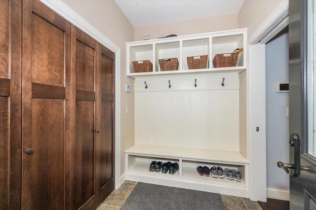 mudroom with baseboards