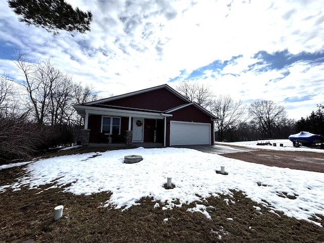 view of front of house with driveway and an attached garage