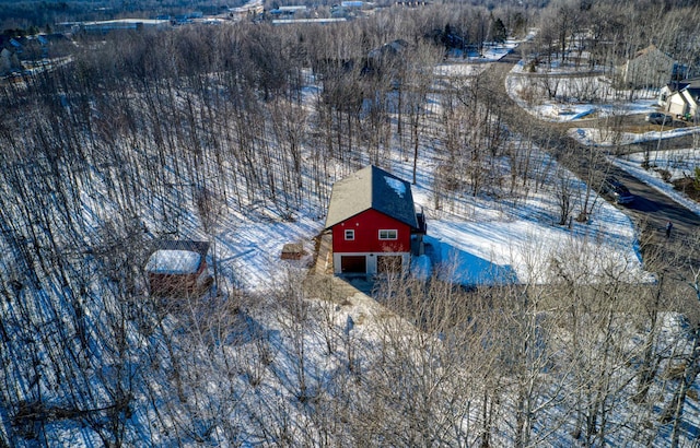 view of snowy aerial view