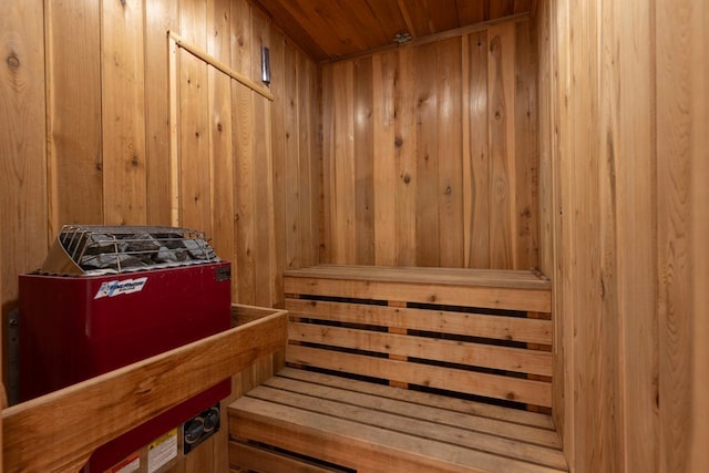 1345 Fairlawn Way, Golden Valley, MN 55416 - relaxing sauna / steam room featuring wooden walls and wooden ceiling