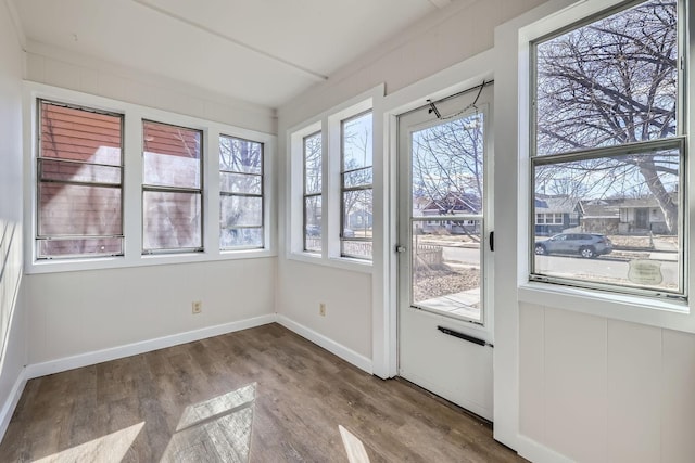 view of unfurnished sunroom