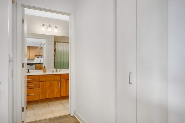 929 Portland Ave Unit 309, Minneapolis, MN 55404 - bathroom with vanity and a shower with shower curtain