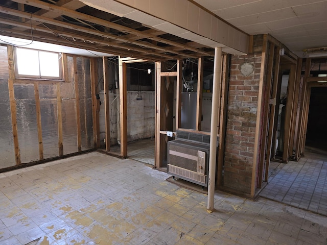 below grade area featuring tile patterned floors