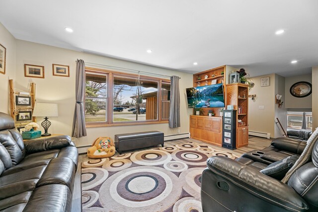 1422 24th Ave S, Moorhead, MN 56560 - living room with recessed lighting and a baseboard heating unit