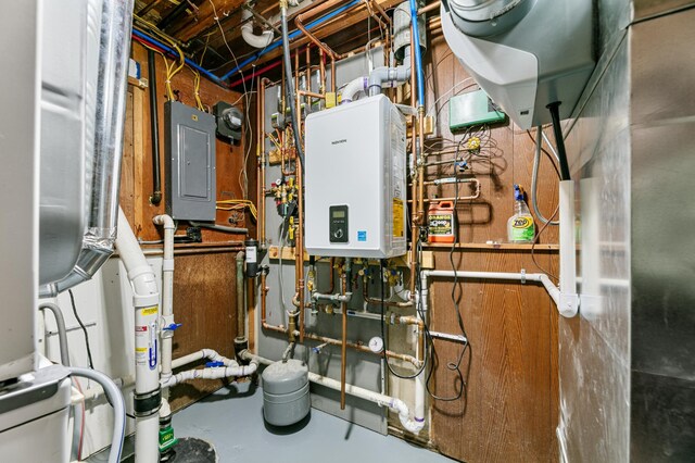 1422 24th Ave S, Moorhead, MN 56560 - utility room featuring electric panel and water heater