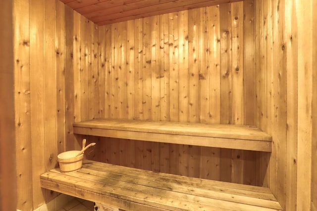 view of sauna