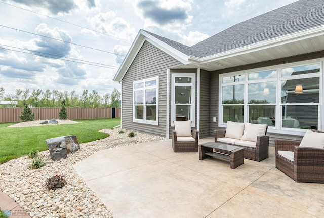 view of patio / terrace featuring an outdoor hangout area
