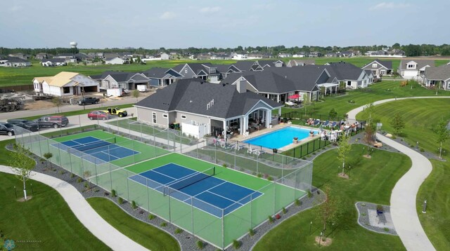 5172 Mira Way W, West Fargo, ND 58078 - aerial view of residential area featuring a pool