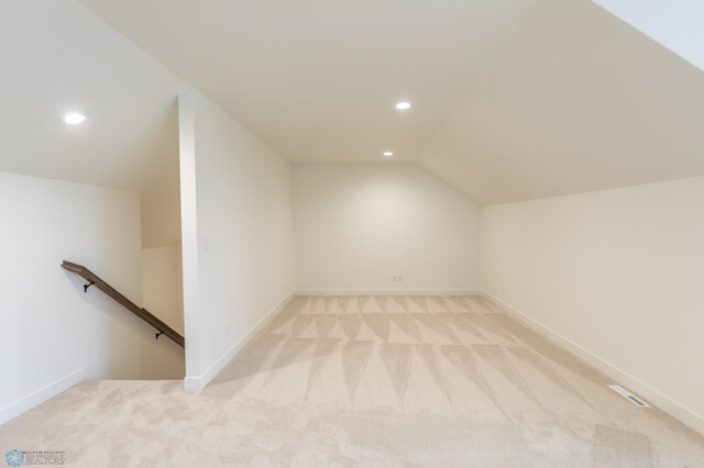 5172 Mira Way W, West Fargo, ND 58078 - bonus room featuring light carpet, recessed lighting, lofted ceiling, and baseboards