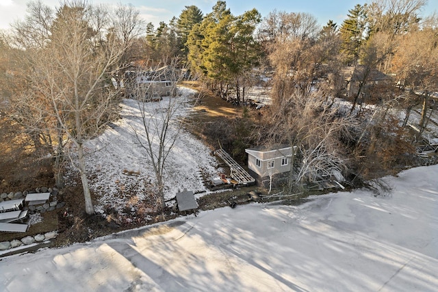 view of snowy aerial view