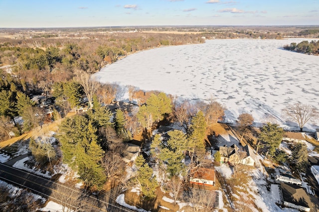 aerial view featuring a forest view