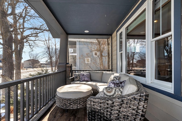 balcony with an outdoor hangout area