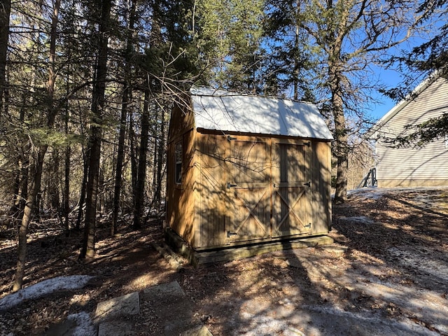 view of shed