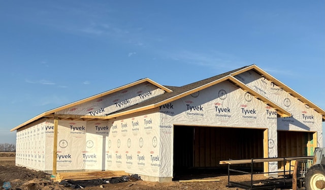 exterior space featuring a garage