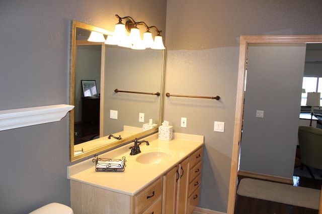 bathroom with toilet and vanity