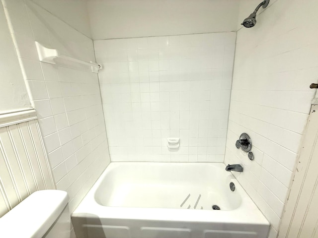 full bath with bathing tub / shower combination and toilet