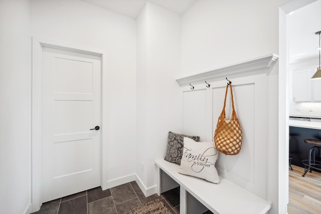 mudroom with baseboards