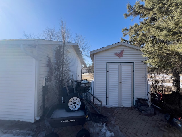 view of shed