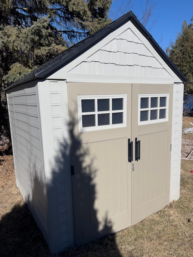 view of shed