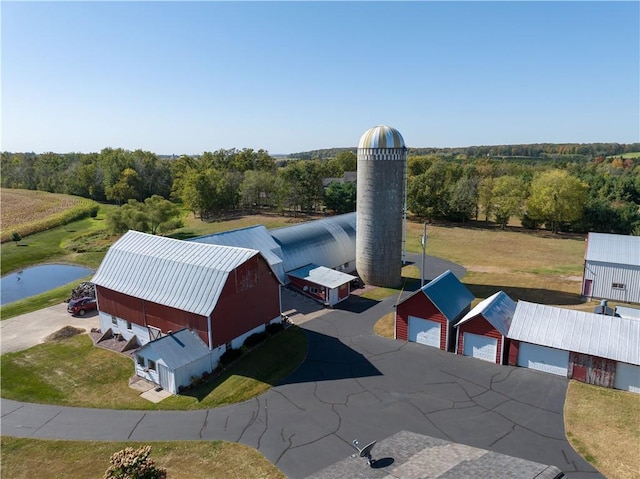 aerial view featuring a view of trees