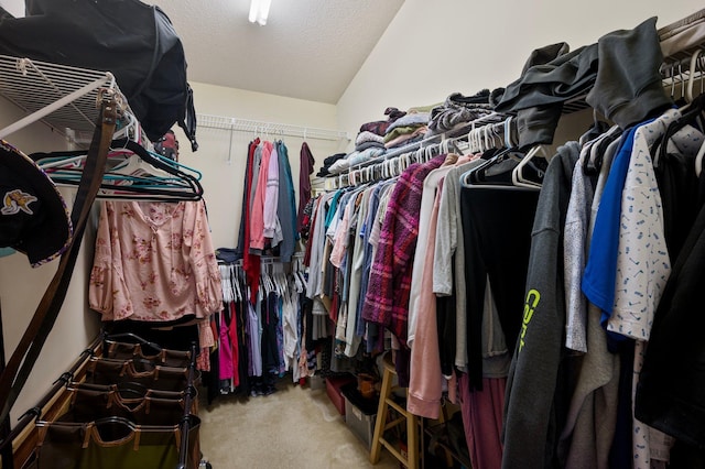 spacious closet featuring carpet