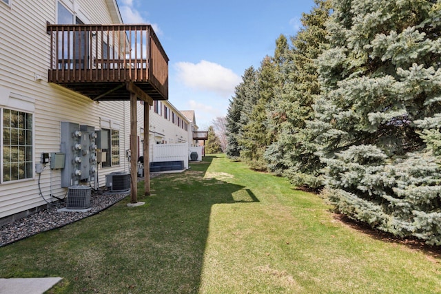 15374 Flower Way, Apple Valley, MN 55124 - view of yard with a deck and central AC unit