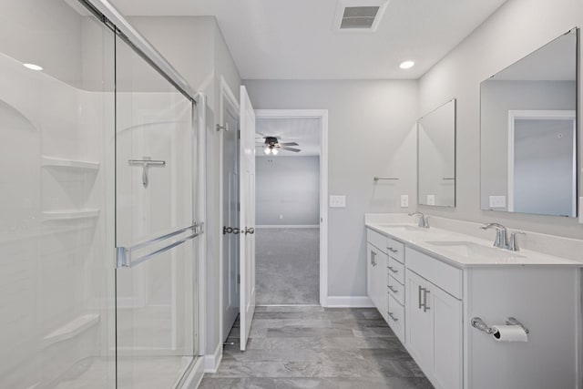 8730 Parkington Ave NE, Otsego, MN 55330 - bathroom with a shower stall, a sink, and visible vents
