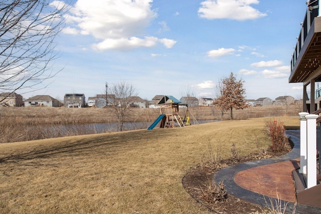 view of yard featuring a playground