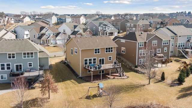 drone / aerial view featuring a residential view