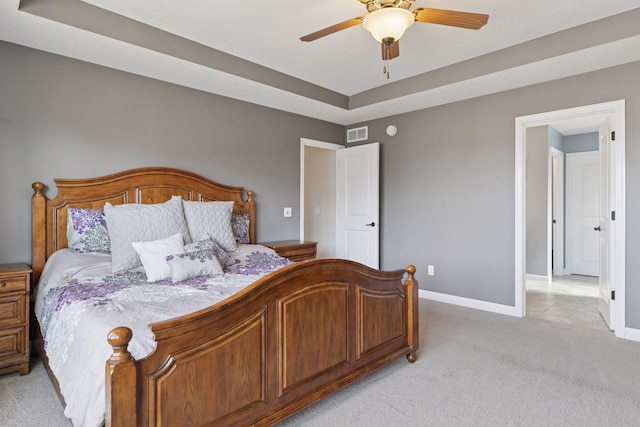 4520 Bailey Lake Dr, Woodbury, MN 55129 - bedroom with light colored carpet, baseboards, and a ceiling fan