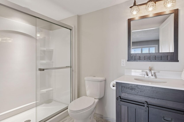 4520 Bailey Lake Dr, Woodbury, MN 55129 - full bath featuring a stall shower, vanity, toilet, and baseboards