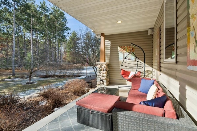 view of patio with a porch