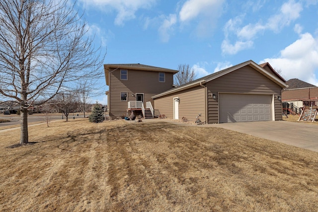 exterior space featuring a garage