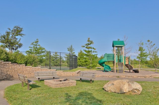 view of communal playground