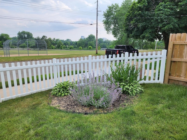 view of yard with fence