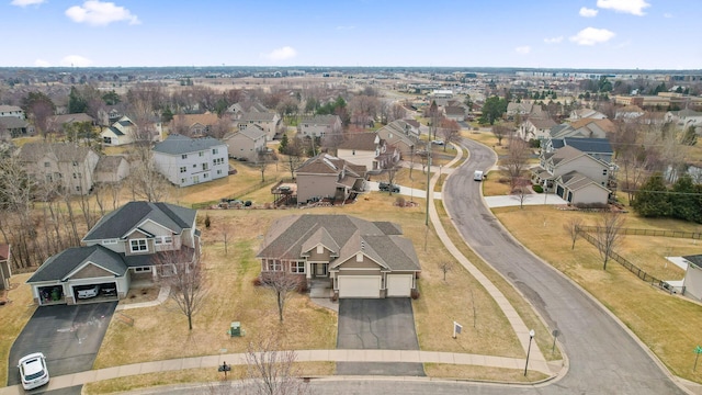 aerial view with a residential view