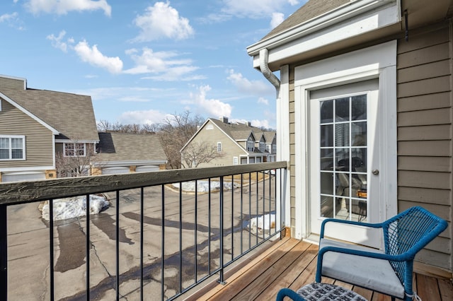 balcony featuring a residential view