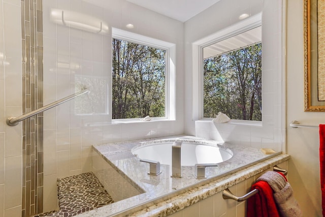 1950 Park Ridge Ct, Chaska, MN 55318 - full bath with a bathtub and a tile shower