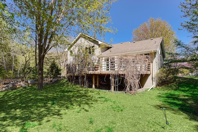 1950 Park Ridge Ct, Chaska, MN 55318 - rear view of house with a deck and a yard